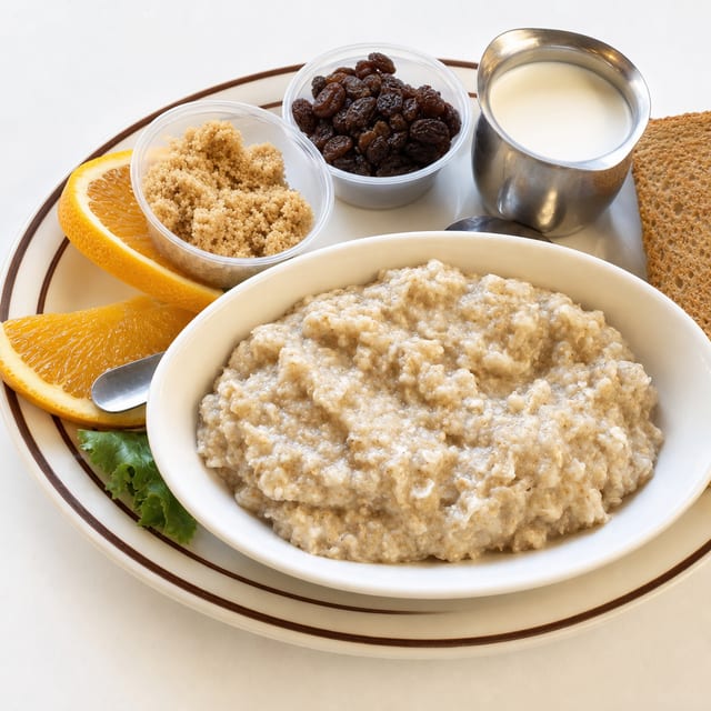 Hot Cereal with Toast.
